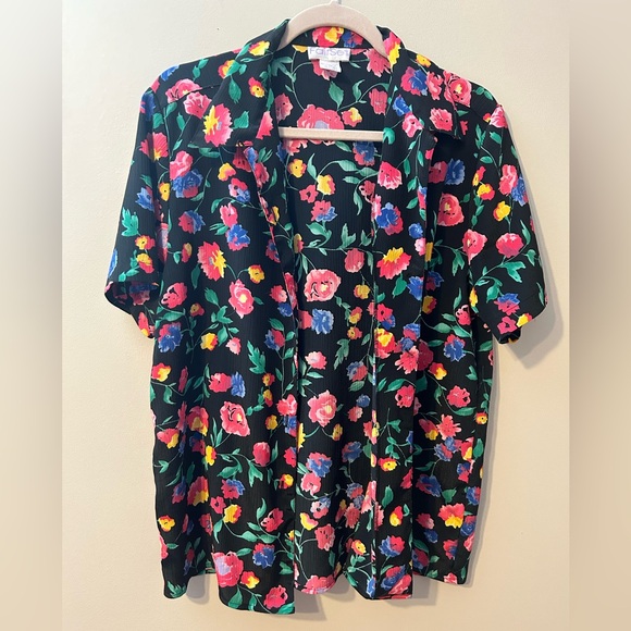 Vintage Button Up Floral Blouse - Picture 3 of 6